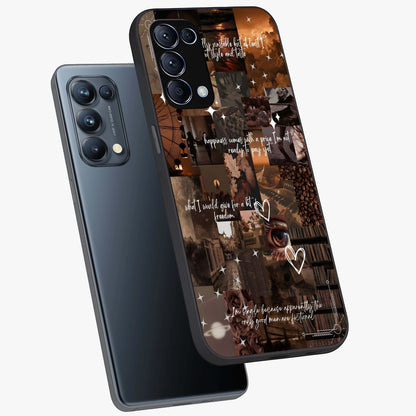 Bittersweet Aesthetic Chaos Glass Case displayed in angled mockup highlighting expressive abstract artwork and edgy aesthetic theme.