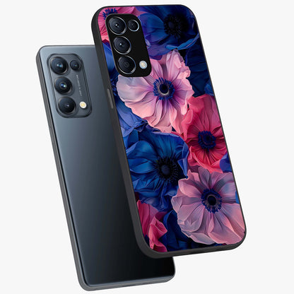 Flower Paper Art Pattern Glass Case displayed in angled mockup highlighting layered paper flower design with artistic aesthetic.