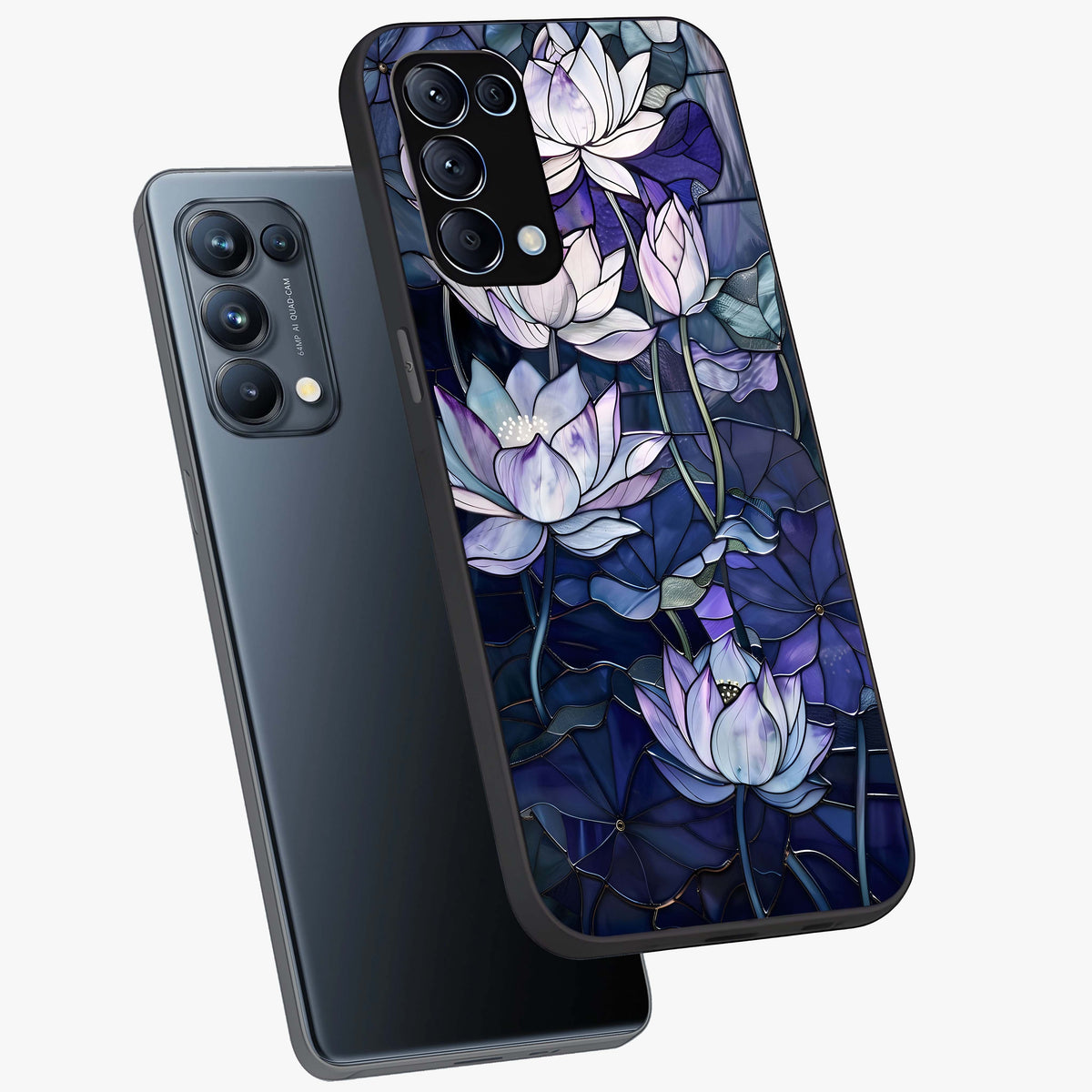 Gloss Petal Rush Glass Case displayed in angled mockup highlighting vibrant petal design with elegant floral aesthetic.