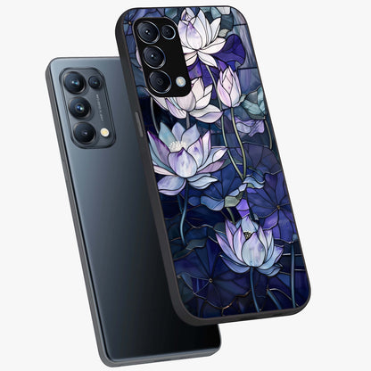 Gloss Petal Rush Glass Case displayed in angled mockup highlighting vibrant petal design with elegant floral aesthetic.