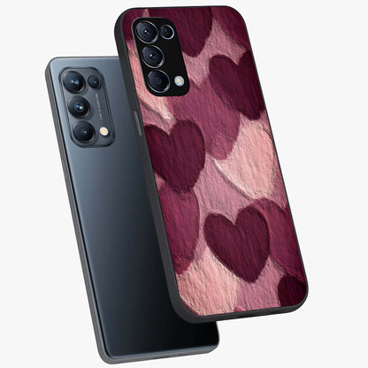 Layered Paper Hearts Glass Case displayed in angled mockup highlighting creative paper craft heart design with romantic aesthetic.