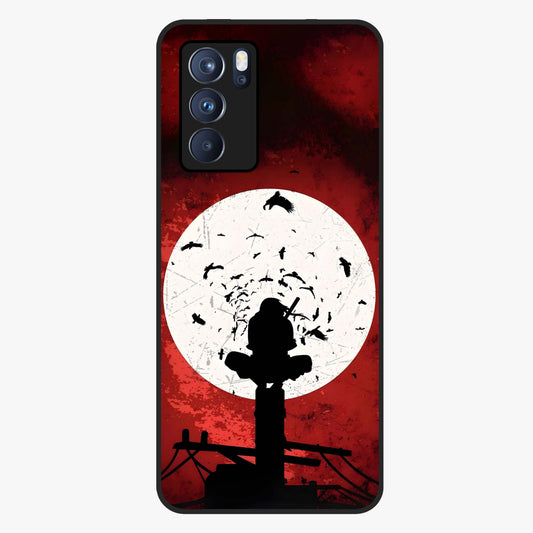 Itachi Limited Edition Naruto Anime Glass Case showing flat back view with iconic anime character artwork and glossy glass finish.