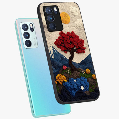 Eternal Nature Tapestry Glass Case displayed in angled mockup highlighting detailed botanical pattern with artistic aesthetic.