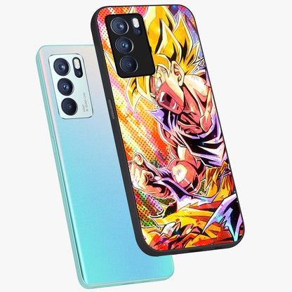 Firing Goku Glass Case displayed in angled mockup highlighting dynamic anime character design with action aesthetic.