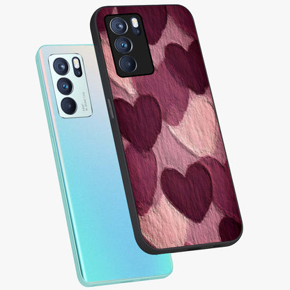 Layered Paper Hearts Glass Case displayed in angled mockup highlighting creative paper craft heart design with romantic aesthetic.