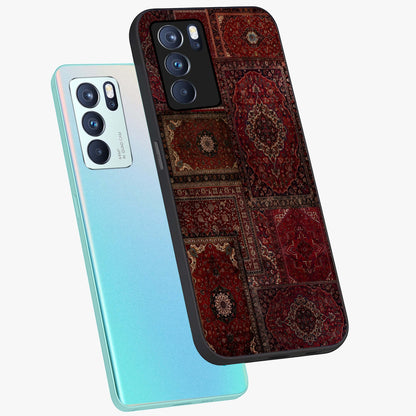 Persian Velvet Tale Glass Case displayed in angled mockup highlighting ornate textile inspired design with royal aesthetic.