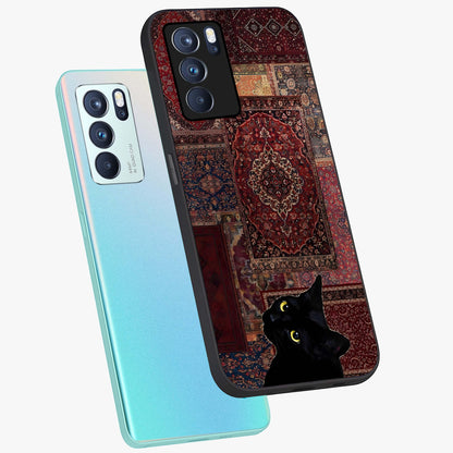 Regal Magic Cat Apple Glass Case displayed in angled mockup highlighting whimsical feline design with fantasy aesthetic.