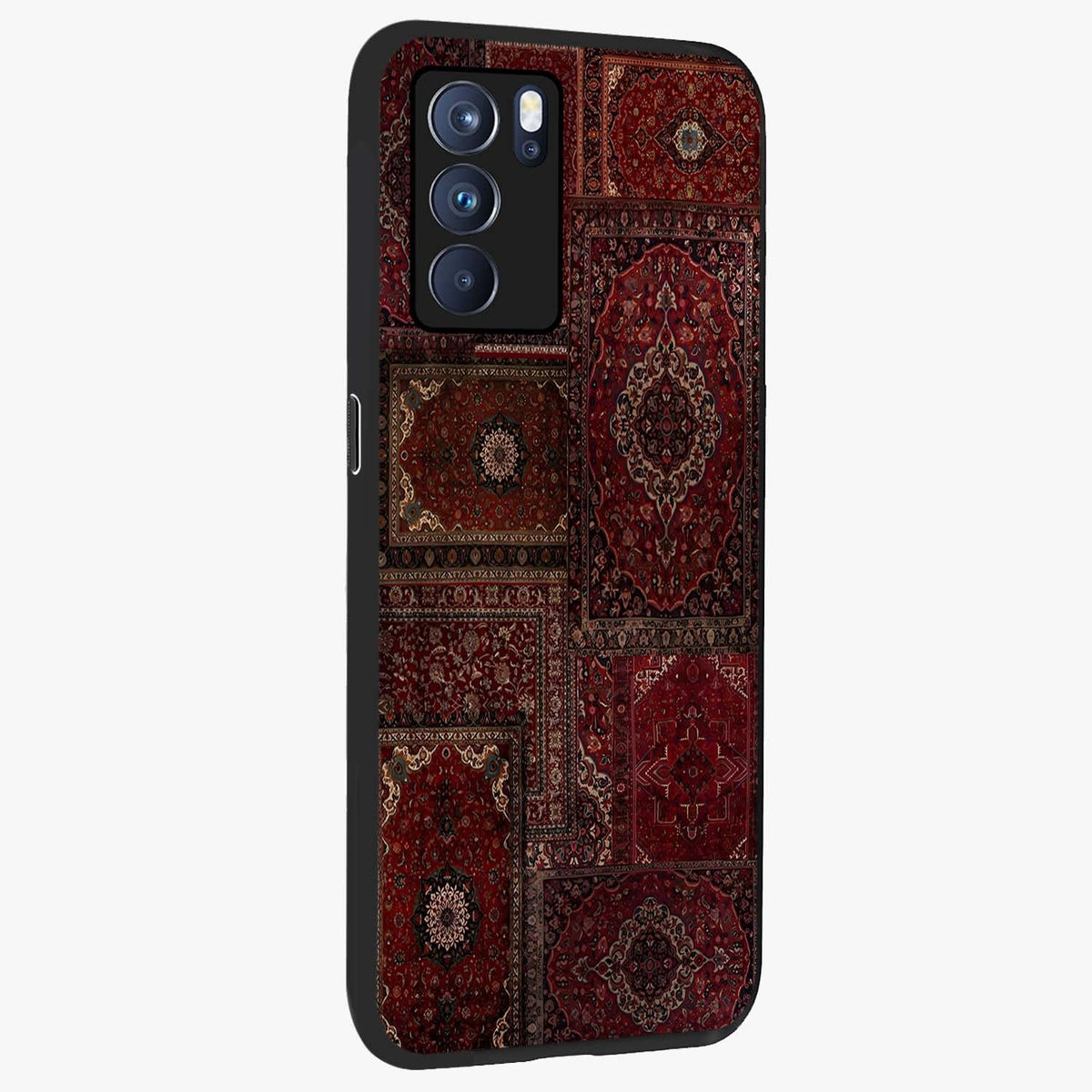 Persian Velvet Tale Glass Case upright view showcasing elegant Persian artwork with classic heritage theme.
