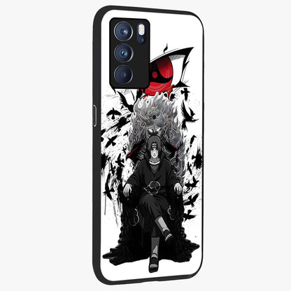 Uchiha Shadow Throne Glass Case upright view showcasing magical underwater galaxy artwork with vibrant cosmic theme.