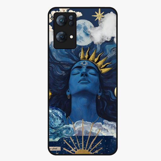 Aesthetic Lord Shiva Glass Case showing flat back view with divine Shiva artwork and glossy glass finish.