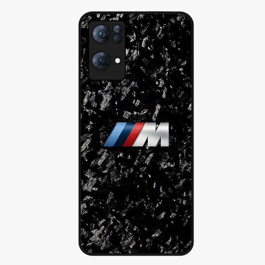 Carbon Speed Mark Glass Case showing flat back view with sporty carbon pattern artwork and glossy glass finish.