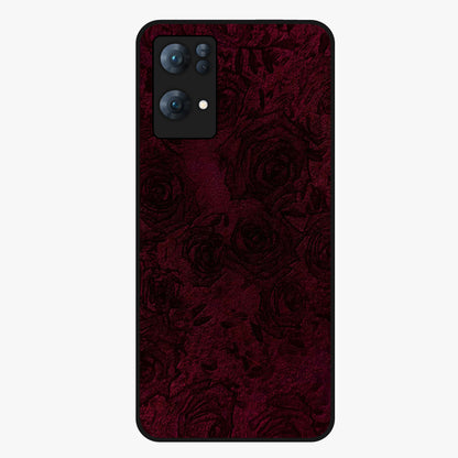Crimson Fade Flow Glass Case showing flat back view with flowing crimson gradient artwork and glossy glass finish.