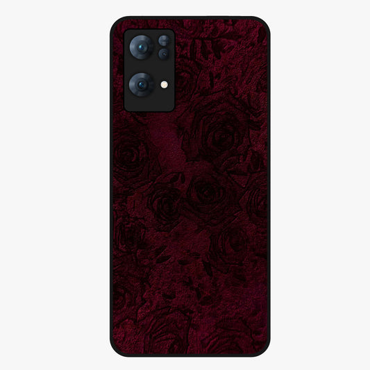 Crimson Fade Flow Glass Case showing flat back view with flowing crimson gradient artwork and glossy glass finish.