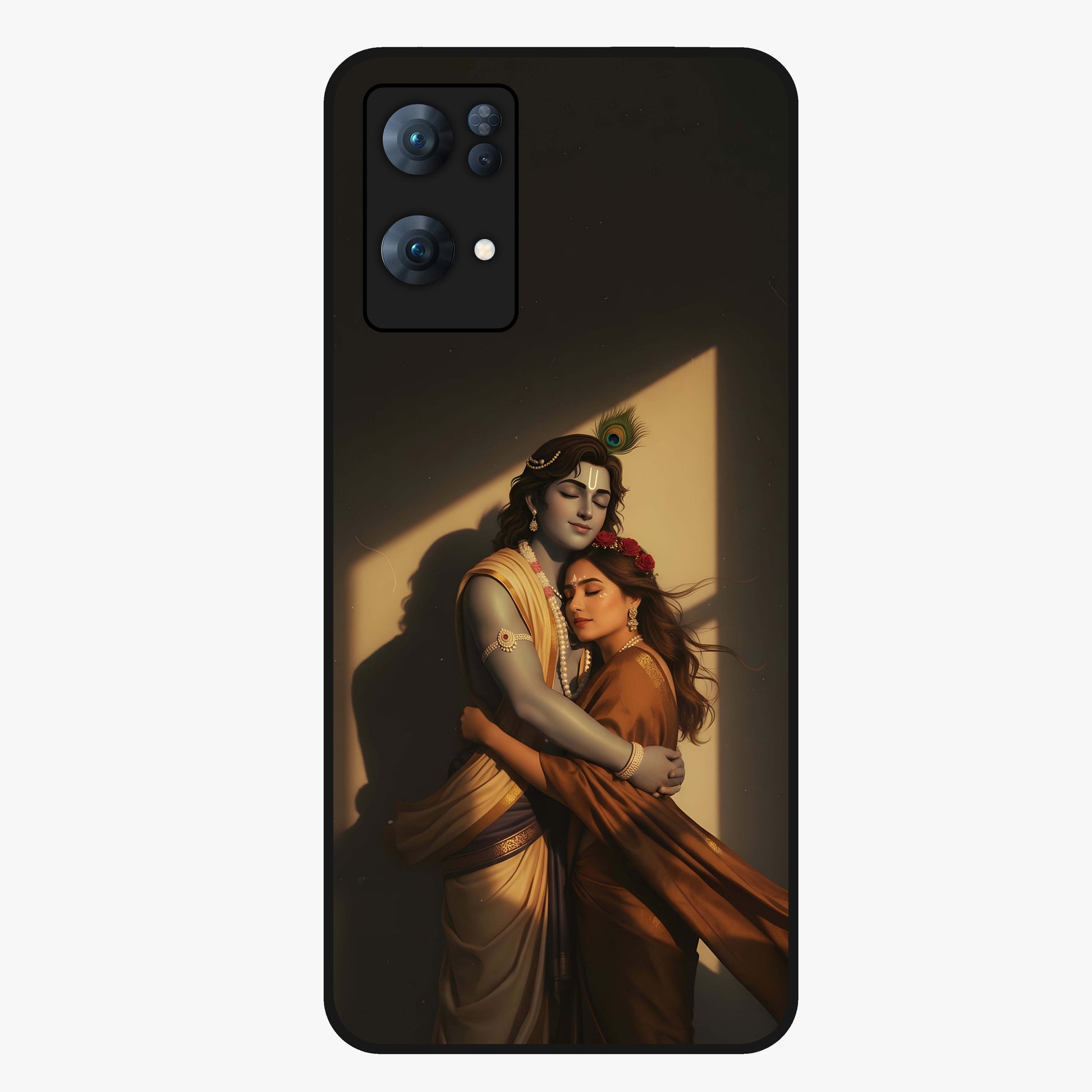 Divine Eternal Love Glass Case showing flat back view with spiritual love themed artwork and glossy glass finish.
