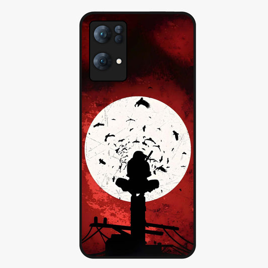Itachi Limited Edition Naruto Anime Glass Case showing flat back view with iconic anime character artwork and glossy glass finish.