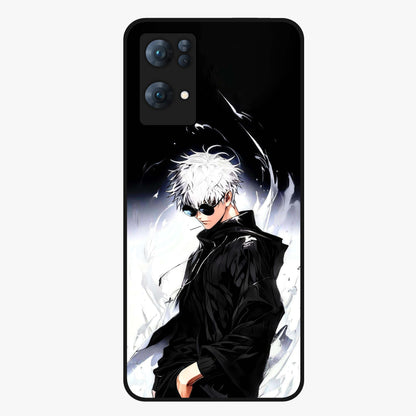 Limitless Shadow King Glass Case showing flat back view with powerful shadow warrior artwork and glossy glass finish.