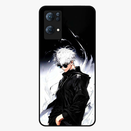 Limitless Shadow King Glass Case showing flat back view with powerful shadow warrior artwork and glossy glass finish.