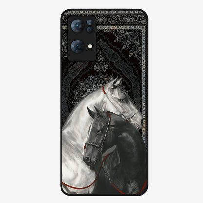 Majestic Ride Legacy Glass Case showing flat back view with powerful automotive inspired artwork and glossy glass finish.