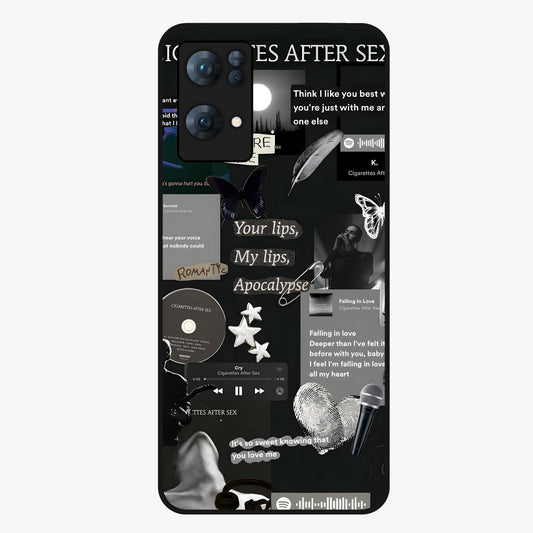 Midnight Love Echo Glass Case showing flat back view with romantic midnight themed artwork and glossy glass finish.