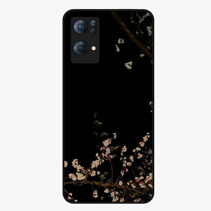 Petal Moon Light With Custom Name Glass Case showing flat back view with floral moonlight artwork and personalized name design.