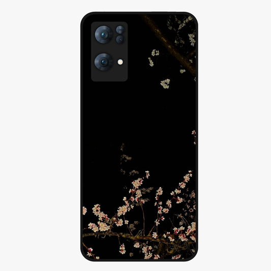 Petal Moon Light With Custom Name Glass Case showing flat back view with floral moonlight artwork and personalized name design.