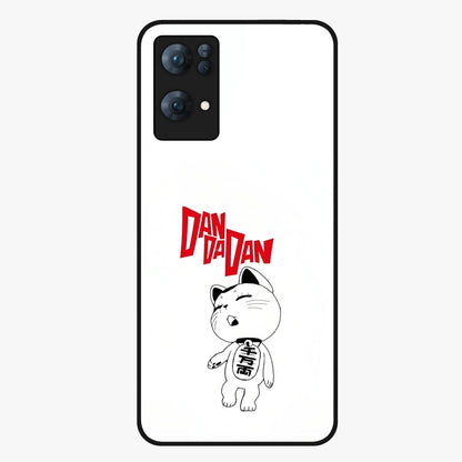 Playful Spirit Charm Glass Case showing flat back view with cheerful charm themed artwork and glossy glass finish.