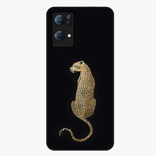 Regal Leopard Glass Case showing flat back view with bold leopard artwork and glossy glass finish.