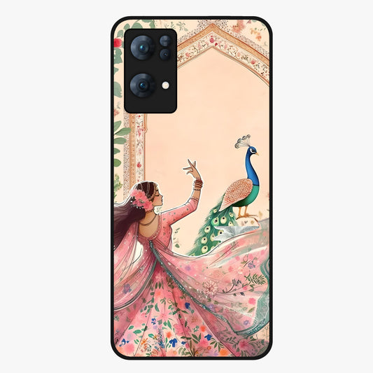 Royal Grace Muse Glass Case showing flat back view with elegant artistic artwork and glossy glass finish.
