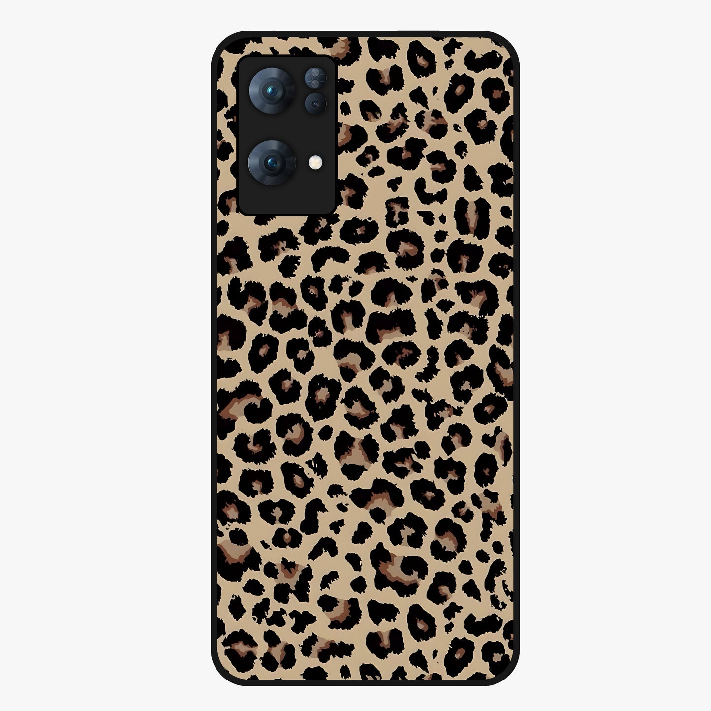 Savage Chic Pattern Glass Case showing flat back view with stylish patterned artwork and glossy glass finish.
