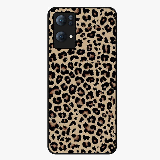 Savage Chic Pattern Glass Case showing flat back view with stylish patterned artwork and glossy glass finish.