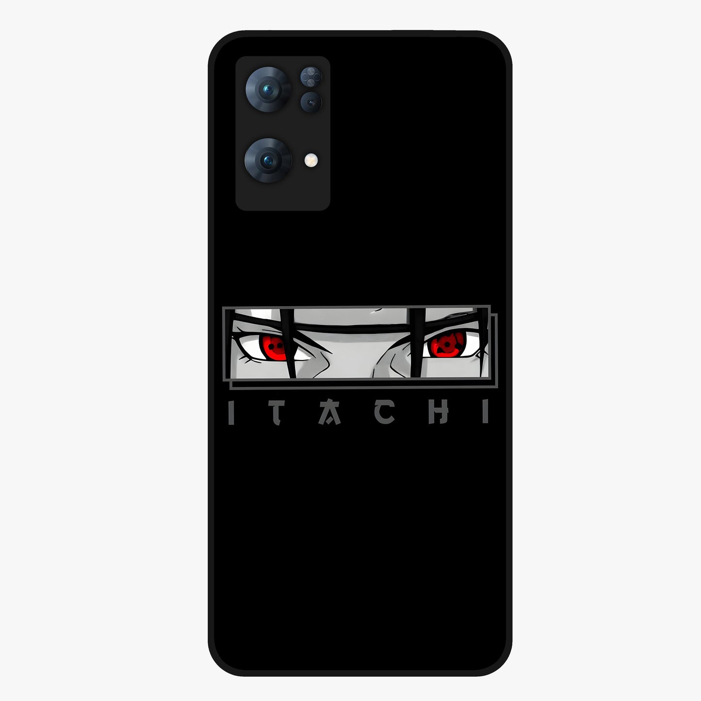 Scarlet Gaze Dominance Glass Case showing flat back view with striking red themed artwork and glossy glass finish.