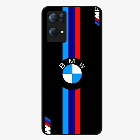 Turbo BMW Beast Glass Case showing flat back view with high performance sports car artwork and glossy glass finish.