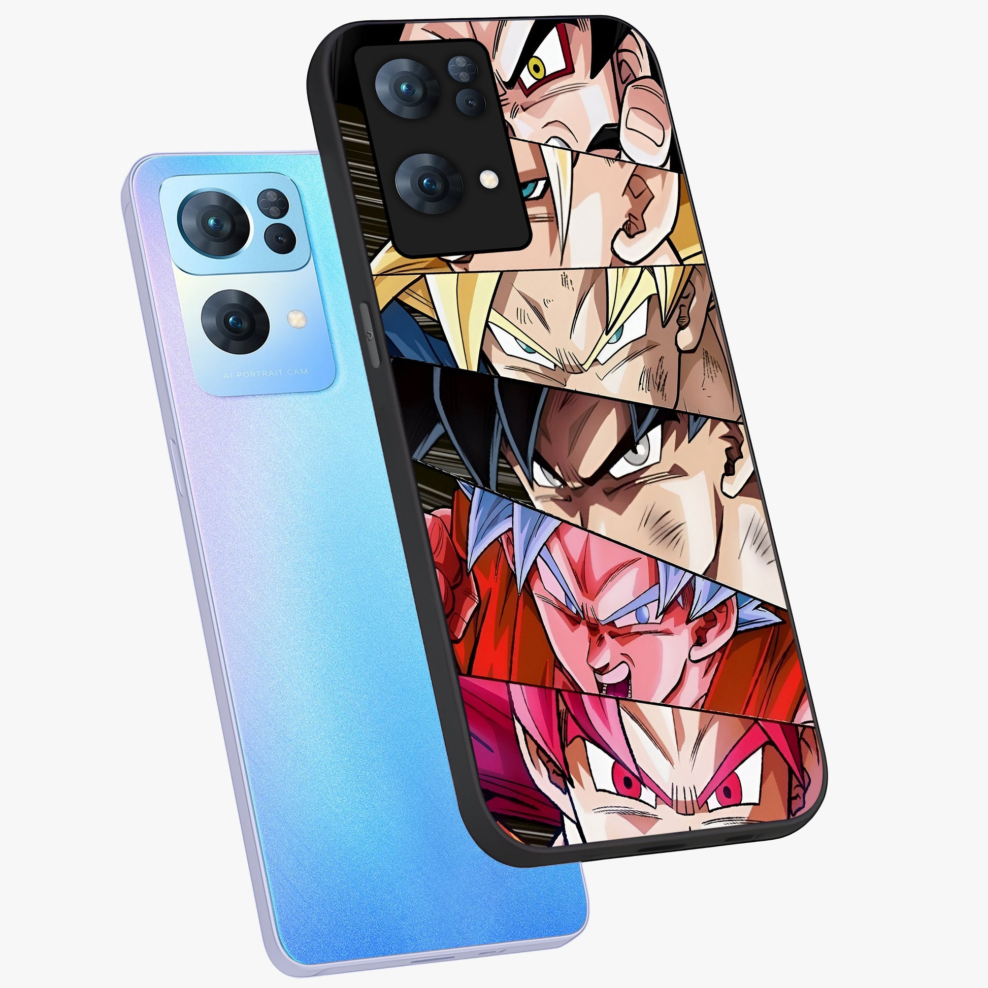 Anime Character Glass Case displayed in angled mockup highlighting colorful anime character illustration.