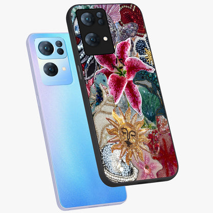 Beaded Garden Fantasy Glass Case displayed in angled mockup highlighting fantasy inspired floral bead pattern.
