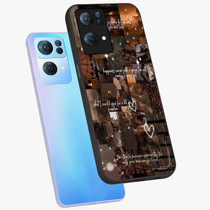Bittersweet Aesthetic Chaos Glass Case displayed in angled mockup highlighting expressive abstract artwork and edgy aesthetic theme.
