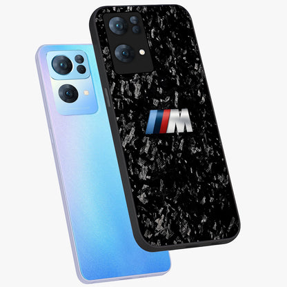 Carbon Speed Mark Glass Case displayed in angled mockup highlighting racing inspired carbon design and sleek aesthetic style.