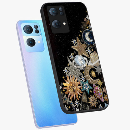 Cosmic Sparkle Dreams Glass Case displayed in angled mockup highlighting dreamy star sparkle design with celestial aesthetic.