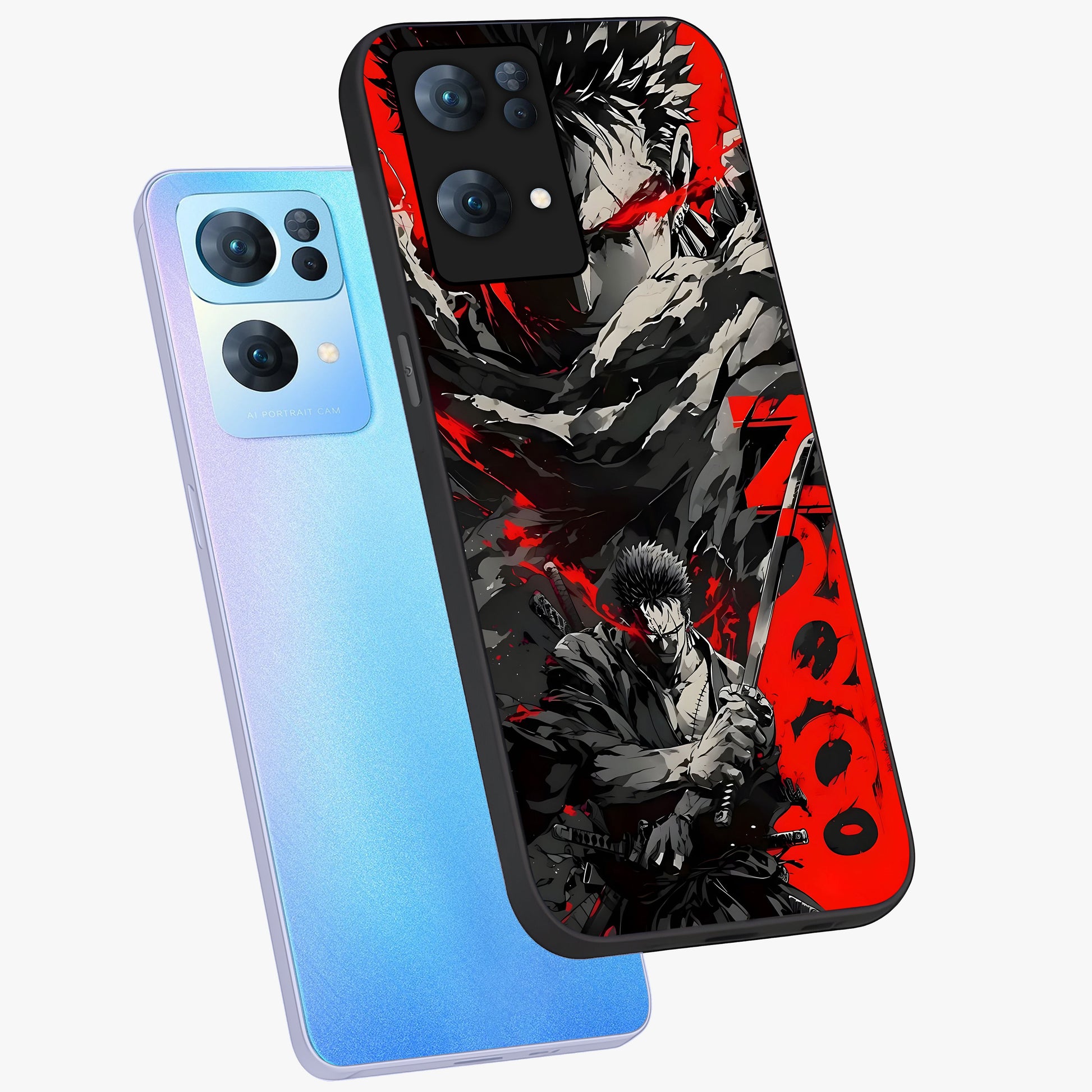 Demon Sword Resolve Glass Case displayed in angled mockup highlighting powerful demon sword illustration with dark fantasy aesthetic.