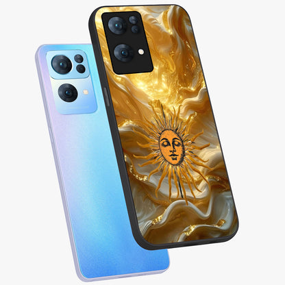 Eternal Golden Glow Glass Case displayed in angled mockup highlighting glowing golden aesthetic design with elegant style.