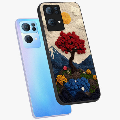 Eternal Nature Tapestry Glass Case displayed in angled mockup highlighting detailed botanical pattern with artistic aesthetic.