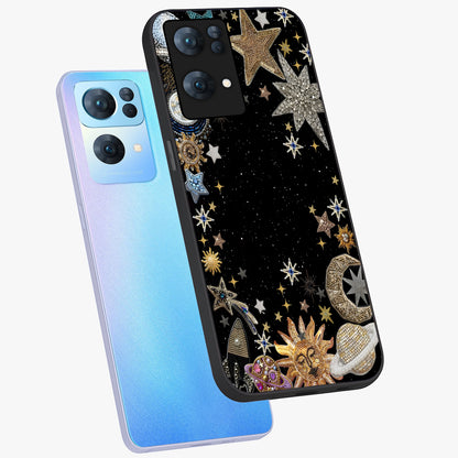 Galactic Jewel Stars Glass Case displayed in angled mockup highlighting shining celestial star design with cosmic aesthetic style.