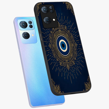 Golden Celestial Charm Glass Case displayed in angled mockup highlighting sparkling cosmic charm design with celestial aesthetic.