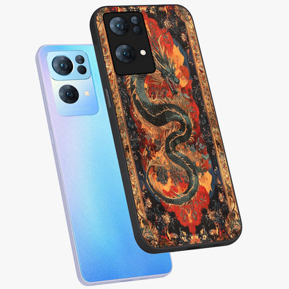 Inferno Dragon Soul Glass Case displayed in angled mockup highlighting powerful dragon illustration with inferno aesthetic.