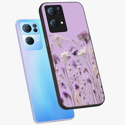 Lavender Blossom Dream Glass Case displayed in angled mockup highlighting dreamy lavender flower design with calming aesthetic style.