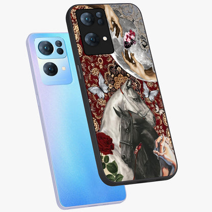 Moonlit Royal Stallion Glass Case displayed in angled mockup highlighting powerful stallion illustration with royal night aesthetic.