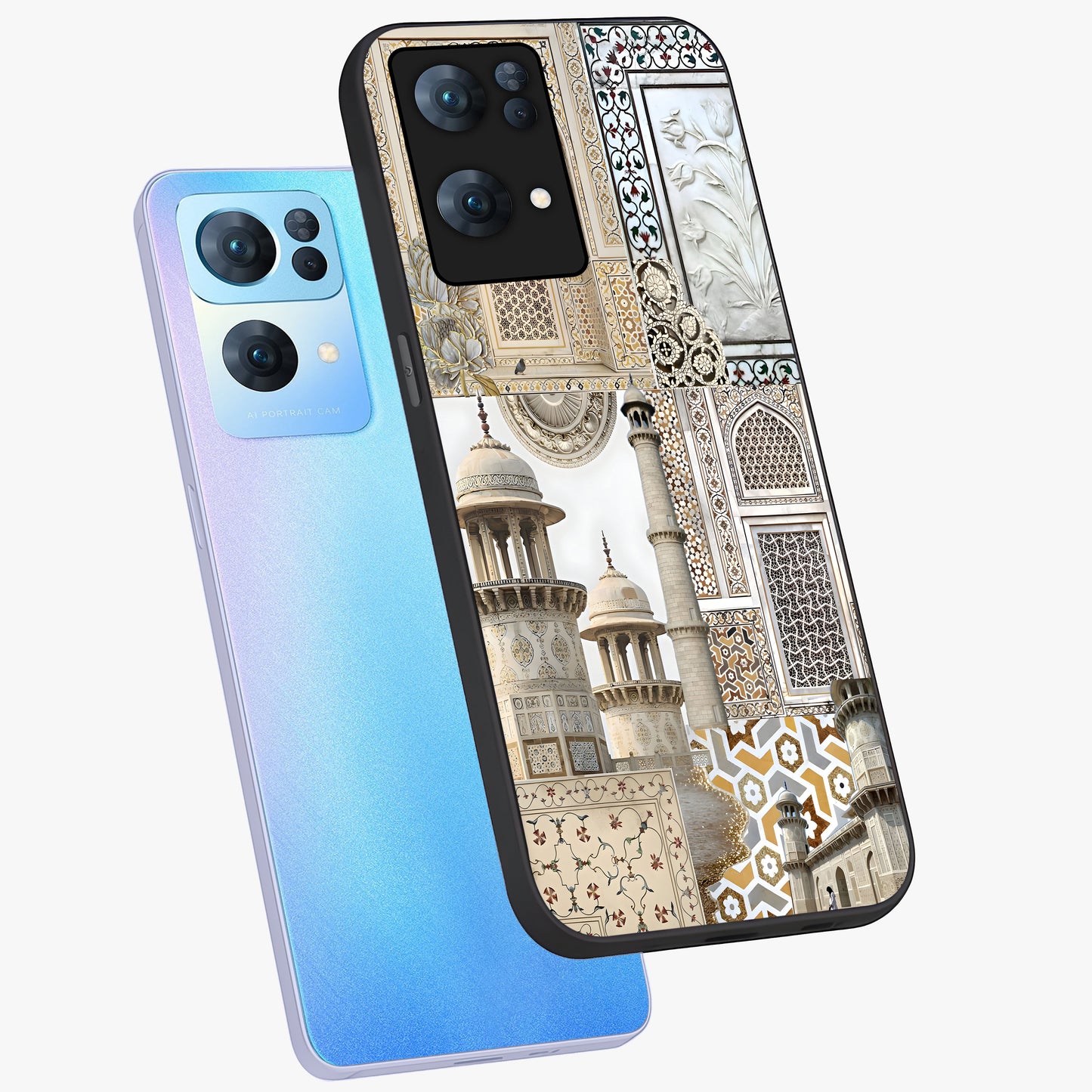 Mughal Marble Legacy Glass Case displayed in angled mockup highlighting elegant heritage marble artwork with royal aesthetic.