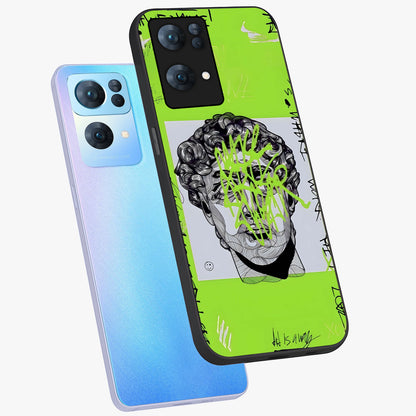 Neo Graffiti Rebellion Glass Case displayed in angled mockup highlighting urban street art design with rebellious aesthetic.