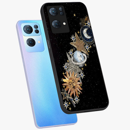Pearls Universe Object Glass Case displayed in angled mockup highlighting celestial pearl design with dreamy aesthetic.