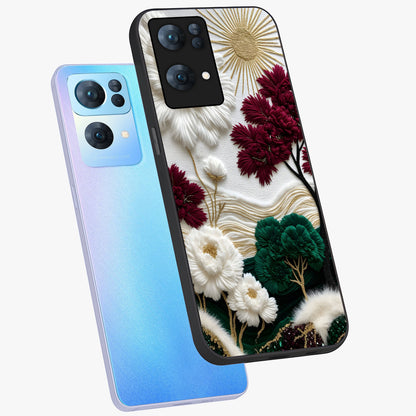 Radiant Bloom Elegance Glass Case displayed in angled mockup highlighting graceful floral design with radiant aesthetic style.