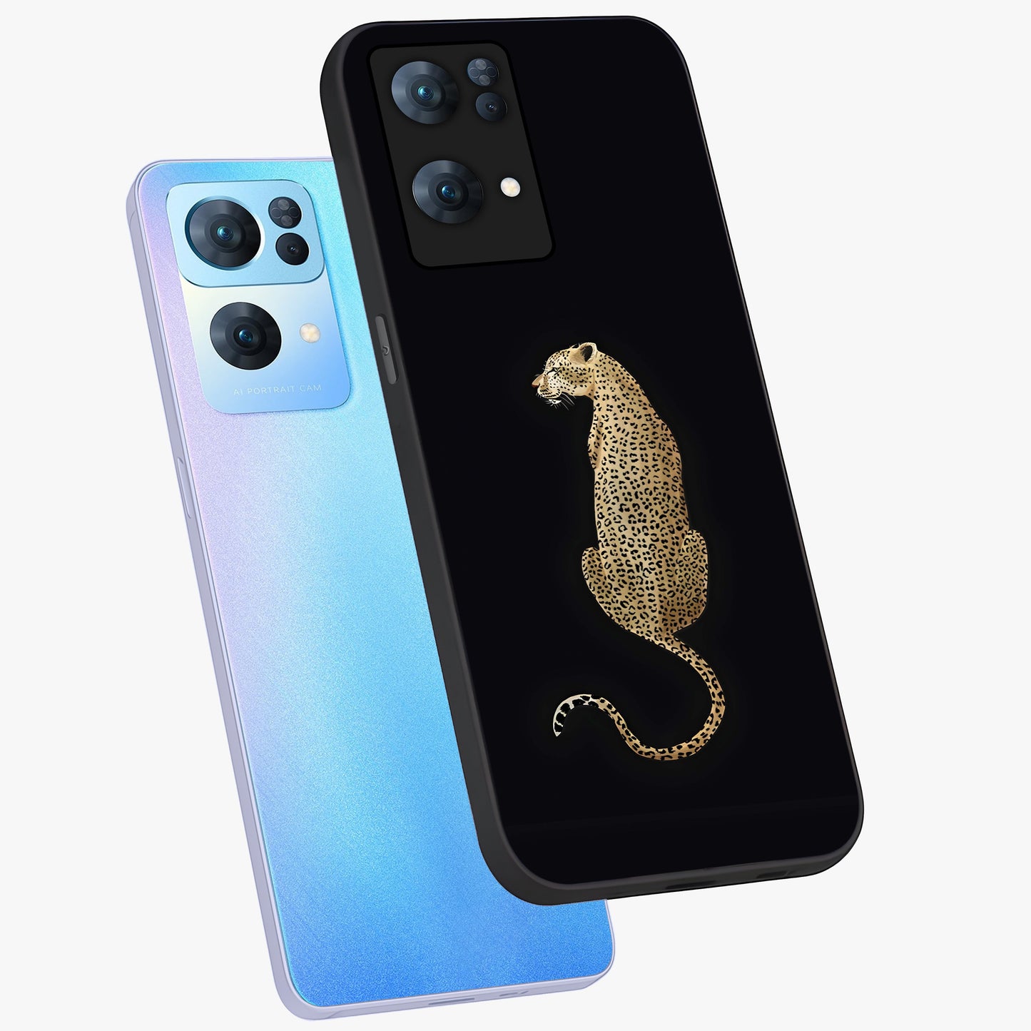 Regal Leopard Glass Case displayed in angled mockup highlighting powerful animal illustration with stylish wild aesthetic.